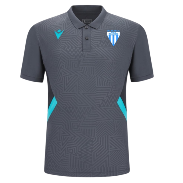 SMB - POLO COTON ANTHRACITE/BLEU FLUO