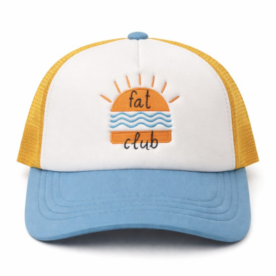 Casquette Fat Club Soleil Trucker Bleu Jaune Blanc – Style Été & Lifestyle