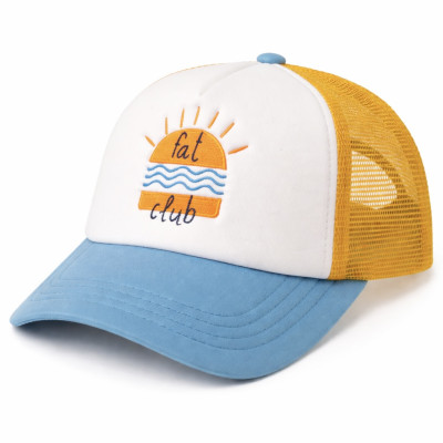 Casquette Fat Club Soleil Trucker Bleu Jaune Blanc – Style Été & Lifestyle