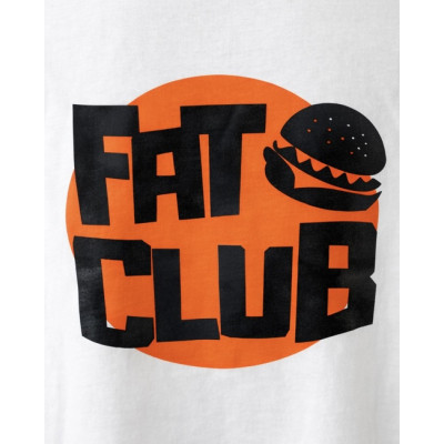 T-shirt Blanc FAT CLUB – Logo Minimaliste & Print Graphique Dos