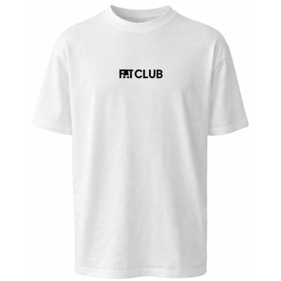 T-shirt Blanc FAT CLUB – Logo Minimaliste & Print Graphique Dos