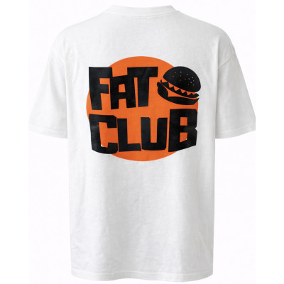 T-shirt Blanc FAT CLUB – Logo Minimaliste & Print Graphique Dos