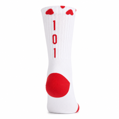 Socquettes multisport  101 balmatiens, design rouge et blanc.