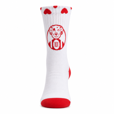 Socquettes multisport  101 balmatiens, design rouge et blanc.
