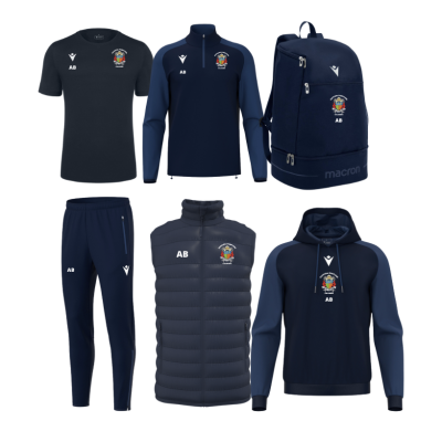 Pack avec t-shirt + ﻿bas de survêtement + 1/4 de zip + doudoune sans manche + sac à dos + sweat à capuche| Locker Room